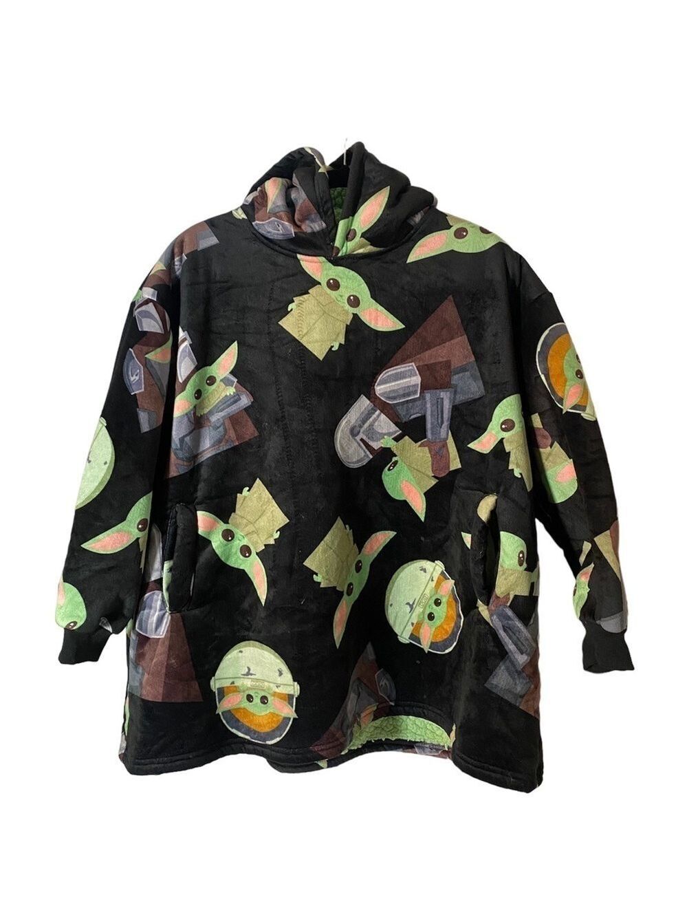 Star Wars Mandalorian Baby Yoda Hoodie Sweatshirt One Size Boys Plush Lined